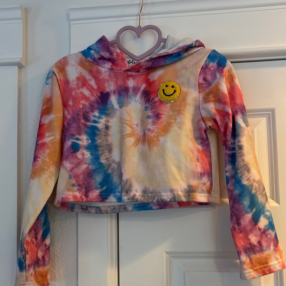 Lola + the Boys Colorful Tie-Dye Kids Hoodie with Smiley
